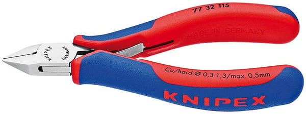 Knipex 77 32 115, Sivuleikkurit, Terästä, Muovi, Sininen, Punainen, 115 mm, 80 g