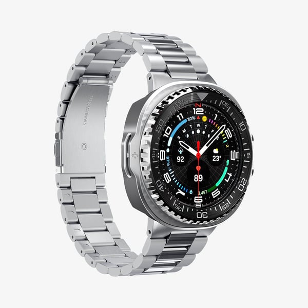 Spigen Bezel Tune Pro, Fodral, Smartwatch, Svart, Samsung, Galaxy Watch 8 Classic (46mm), Polykarbonat, Rostfritt stål