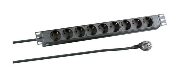 MicroConnect - Strømfordelingslist (kan monteres i rack) - 4000 watt - inngang: strøm - utgangskontakter: 8 (CEE 7/4) - 1U - 19" - 3 m kabel