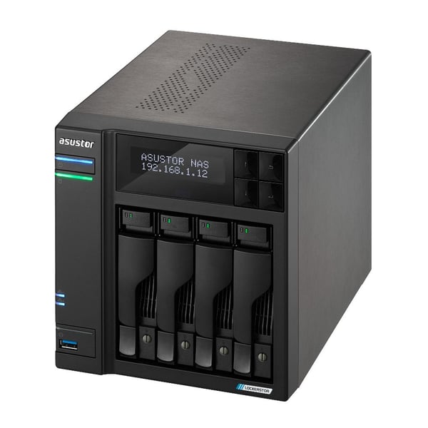 ASUSTOR Lockerstor AS6704T V2 4-paikkainen NAS, Celeron N5105, 4 Gt, kaksi 5 GbE -porttia