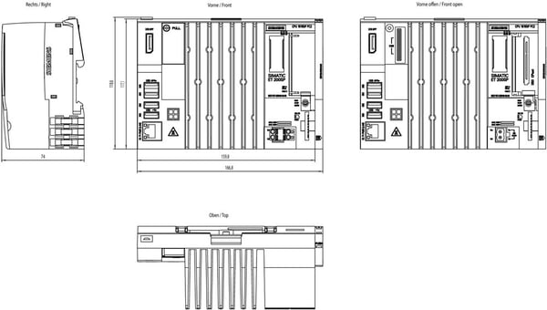 Siemens 6ES7677-2VB42-0GM0, IP20, 19,2, 28,8 V, 117 mm, 1,03 kg, 189 mm, 142 mm