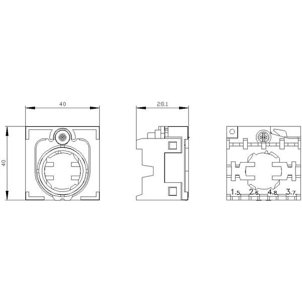 Siemensin 4 moduulin metallinen kiinnike 3SU1550-0BA10-0AA0, 64 g, 99 mm, 78 mm, 35 mm