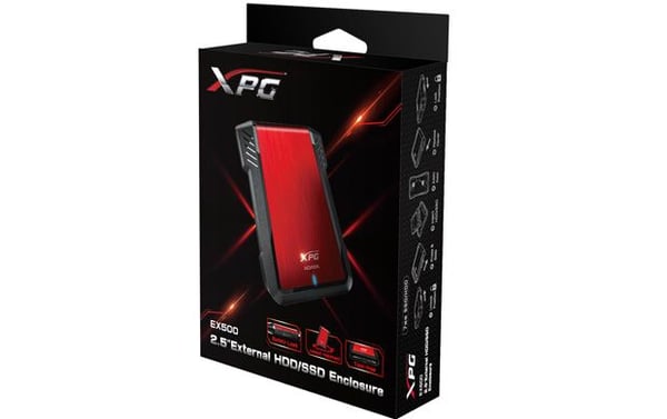 ADATA XPG EX500 - Förvaringslåda - 2.5" - SATA 6Gb/s - USB 3.1 - röd
