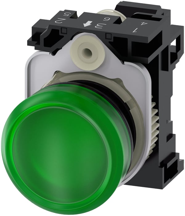 Siemens 3SU1106-6AA40-3AA0, Grön, IP67, IP69K, 42 g, 80 mm, 60 mm, 30 mm