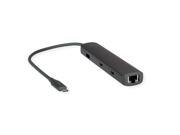 ROLINE 12021124, Koblet med ledninger (ikke trådløs), USB 3.2 Gen 1 (3.1 Gen 1) Type-C, 60 W, 10,100,1000,2500 Mbit/s, Grå, 7680 x 4320 piksler