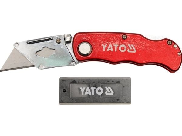 Yato veitsi, jossa 33x61mm puolisuunnikkaan muotoinen terä + 5 varaterää YT-7532