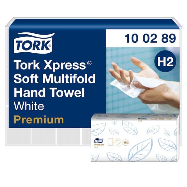 Håndklædeark Tork H2 Xpress® Soft Multifold Premium hvid - (150 stk. x 21 pakker)