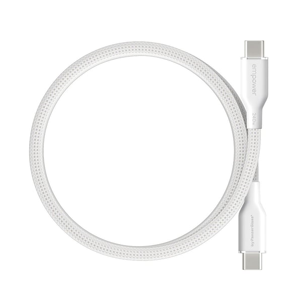 empower by PanzerGlass Magnetic 240 W USB-C–USB-C-kaapeli | USB 2.0 | 1,5 m | hopeanvalkoinen