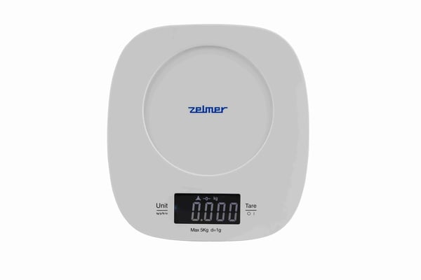 Zelmer ZKS1451, Sähkökeittiövaaka, 5 kg, 1 g, Valkoinen, Pöytämalli, Neliö