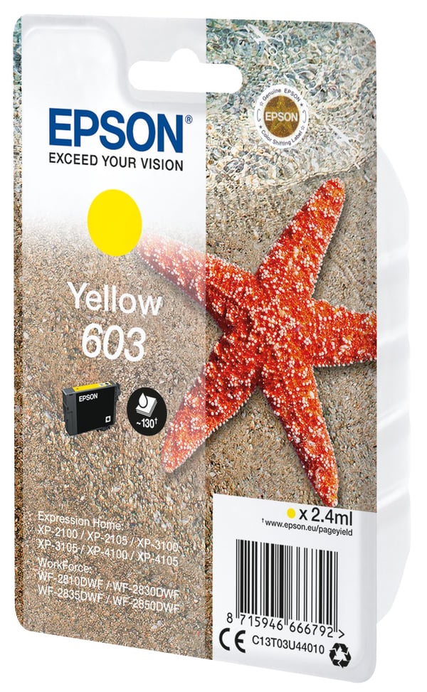 Epson 603 gul bläckpatron, 130 sidor, för XP-21xx/31xx/41xx, WF-28xx