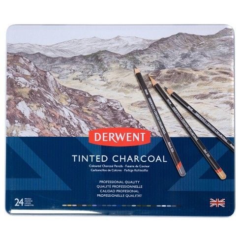 Derwent Tinted Charcoal pencil 24stk tin