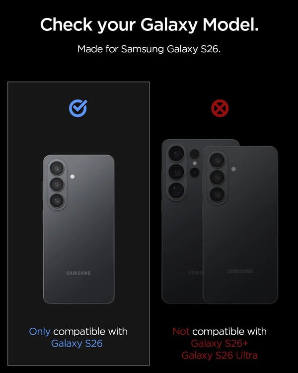Spigen GLAS.tR EZ Fit Optik Pro HD, Samsung, Galaxy S26, Svart, 2 stykker