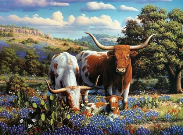 Ravensburger Loving Longhorns, 500 stk, Dyr, 12 År