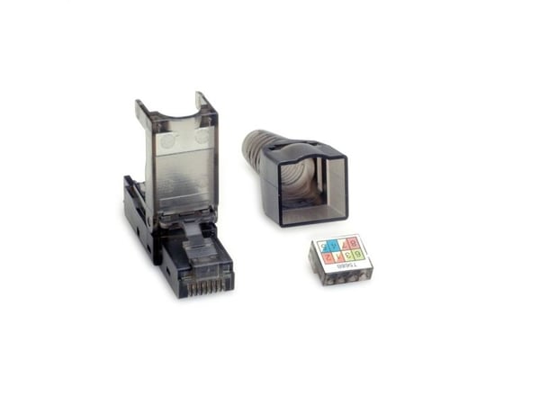 Value RJ45 Male Plug, Black+Transparent, Cat6a, U/UTP (UTP)