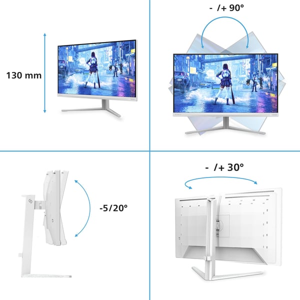 Philips 27M2C5501/00 skjerm 27" QHD 180 Hz VA, hvit