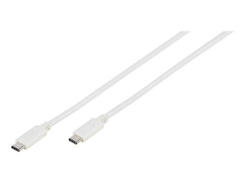 Vivanco 45293, 1 m, USB C, USB C, USB 3.2 Gen 2 (3.1 Gen 2), Uros/uros, Valkoinen