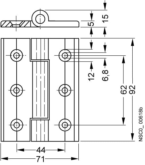 Siemens 3SX3225 Extra gångjärn 1 st