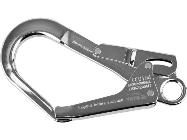 Yato YT-74230, Karabinkrok, Fast krok, Kulstål, Øyekrok, Rustfritt stål, 100 kg Yato YT-74230, Karabinkrok, Fast krok, Kulstål, Øyekrok, Rustfritt stål, 100 kg