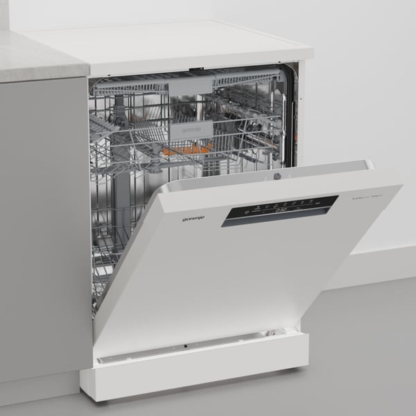 Gorenje GS643C90W, Frittstående, Full størrelse (60 cm), Hvit, Berøringskontroll, 3 kurver, Øvre