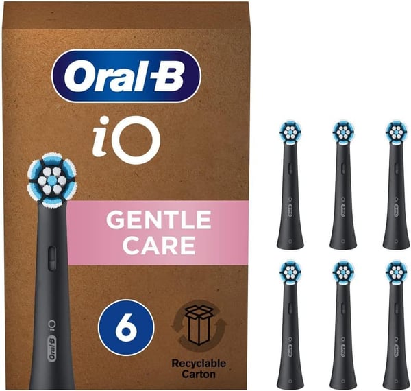 Oral-B iO -sarjan Gentle Care -hammasharjan päät - musta - 6 kpl