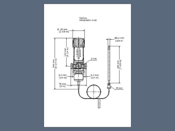 Danfoss AVTB termostaattiventtiili 3/4" 20-60° nippa/nippa