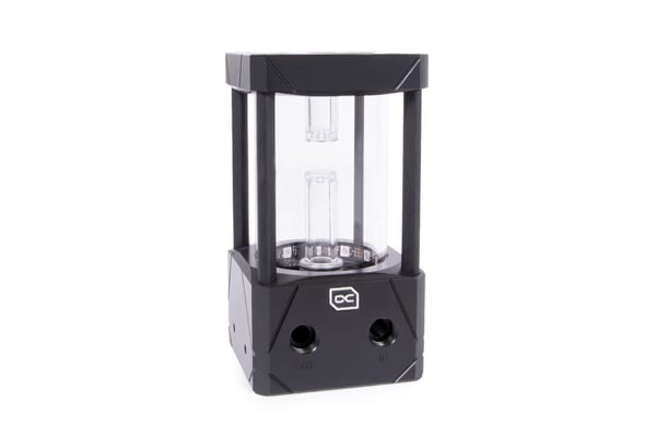 Alphacool Aurora D5, Reservoar, Acetal, Aluminium, Glass, Sort, Gjennomsiktig, 77 mm, 77 mm, 242 mm