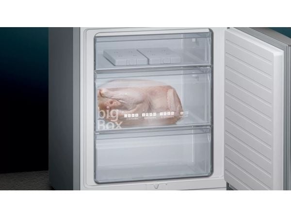 Siemens KG49EAICA - Køleskab/fryser - bund-fryser - fritstående - bredde: 70 cm - dybde: 65 cm - højde: 201 cm - 413 liter - Klasse C - rustfrit stål