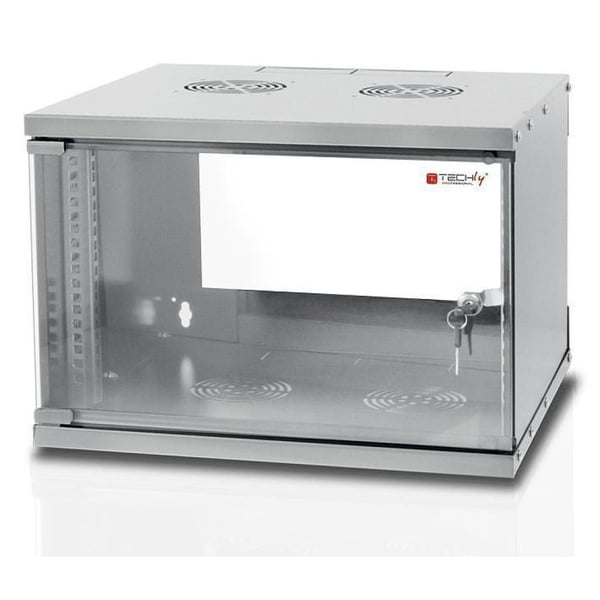 Techly I-CASE EL-1006G32, Veggmonterbar hylle, 6U, 50 kg, 11,7 kg, Grå