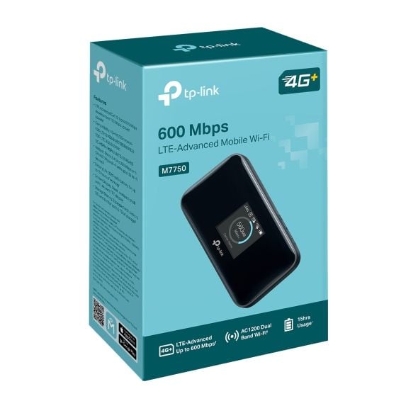 TP-Link M7750(EU), Matkapuhelinverkon reititin, Musta, Kannettava, TFT, 3,66 cm (1.44"), 802.11a, 802.11b, 802.11g, Wi-Fi 4 (802.11n), Wi-Fi 5 (802...
