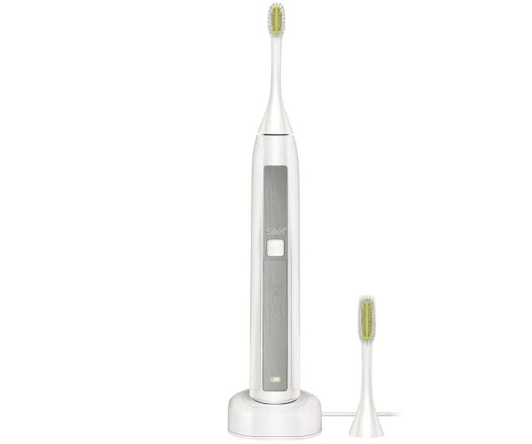 Silk''n Toothwave, Voksen, Vibrerende tannbørste, Hvit, 2 min, Oval, AC / batteri