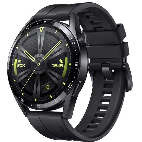 Huawei | Kello GT 3 Active (46mm) - Älykello rannekkeella - Ranteen koko: 140-210 mm - Musta