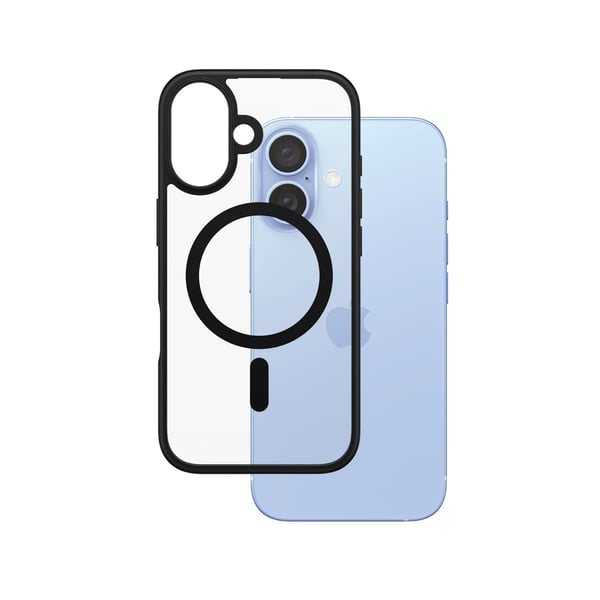PanzerGlass ® HardCase Transparent w. Black MagSafe & Frame iPhone 16, Suojus, Apple, Apple - iPhone 16, musta