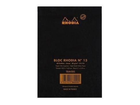 Rhodia 136009C, Kuva, Musta, A6, 80 arkkia, Viivapaperi, Pehmeä etukansi ja kova takakansi