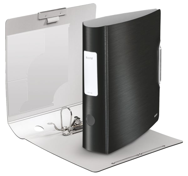 Leitz 180° Active Style - Ringpärm - ryggbredd: 82 mm - för A4 (210 x 297 mm) - kapacitet: 500 ark - svart satäng