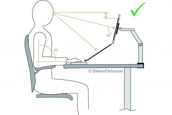BakkerElkhuizen Space-arm, 14 kg, 75 x 75 mm, 100 x 100 mm, Höjdjustering, Gjuten aluminium
