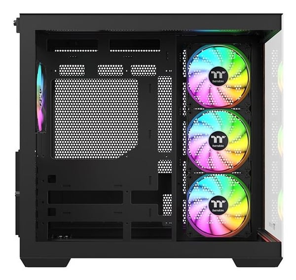 Thermaltake View 380 WS ARGB PC-kabinett ATX, svart/tre, herdet glass x2