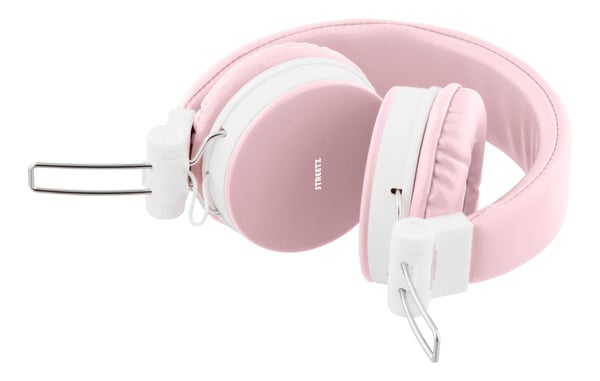 Streetz Hörlurar med mikrofon, hopfällbar, 3,5 mm anslutning, fjärrkontroll, 1,5 m kabel, rosa, Kabel, 20 - 20000 hz, Samtal/musik, 160 g, Headset,...