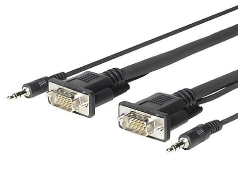 VivoLink Pro - VGA / lyd-kabel - HD-15 (VGA), minijakk (hann) til HD-15 (VGA), minijakk (hann) - 1.8 m - tommelskruer