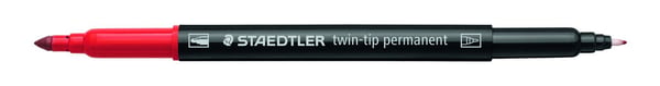 STAEDTLER 3187 - Märkpenna med dubbel spets - permanent - blandfärger - 3 mm / 0.5 mm - fin / ultrafin (paket om 12)
