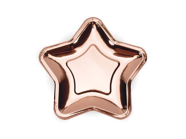 PartyDeco TPP11-019R, Tallrik, Andra, papper, Rose Gold, Monokromatiskt, 6 styck