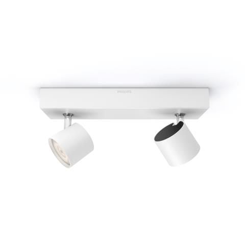 Philips WarmGlow LED Star-spotlys til tak/vegg, 2 stk., Overflateegnet, Ikke-utskiftbare pærer, 2 ampuller, LED, 9 W, 2700 K