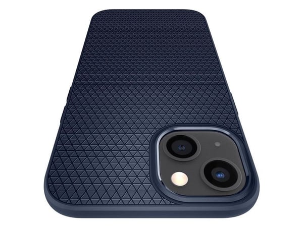 Spigen Liquid Air - Baksidedeksel for mobiltelefon - termoplast-polyuretan (TPU) - marineblå - for Apple iPhone 13