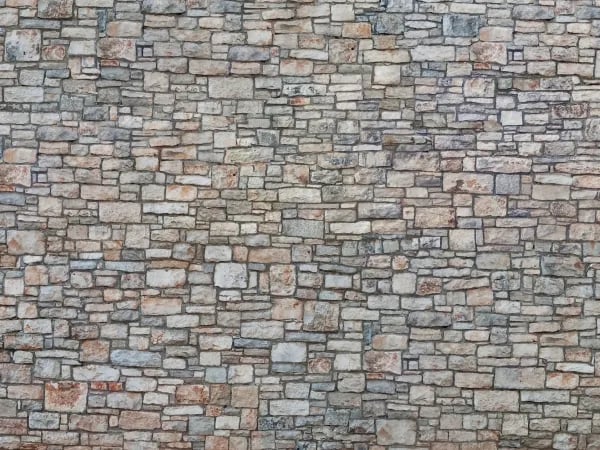 NOCH 3D Cardboard Sheet “Quarrystone Wall”, HO (1:87), Grå