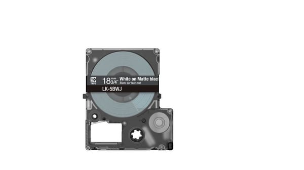 Epson LK-5BWJ, Musta, Valkoinen, Lämpösiirto, Matta, LabelWorks LW-C410, 1,8 cm, 1 kpl