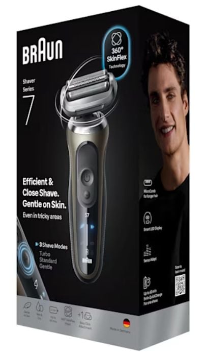 Braun Series 7 72-C1200s, Musta, Pronssi, Ruostumaton teräs, Painikkeet, Normaali, LED, AC/Akku, Sisäänrakennettu akku
