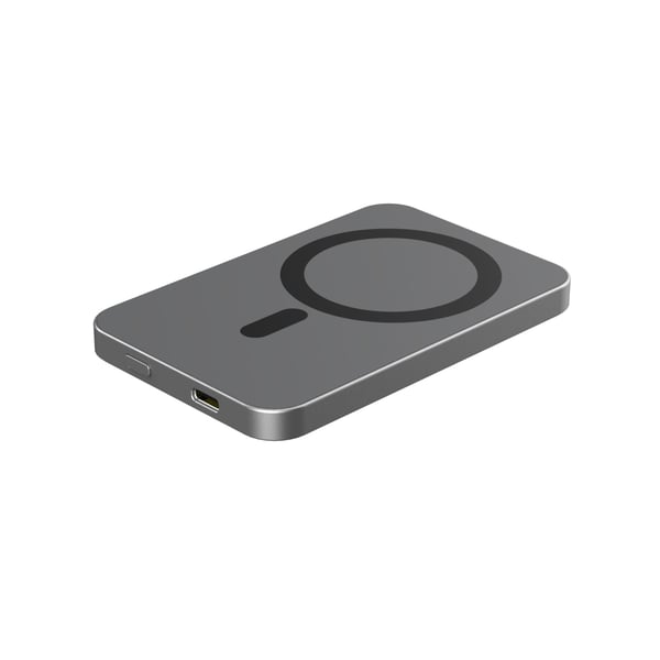 Powerbank RealPower PB-5000 mAh MAG 5000mAh Magsafe harmaa