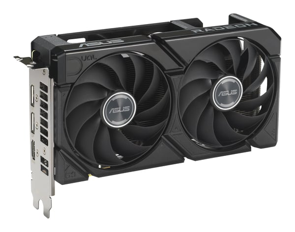 ASUS DUAL-RX9060XT-8G, Radeon RX 9060 XT, 8 GB, GDDR6, 128 bittiä, 7680 x 4320 pikseliä, PCI Express 5.0