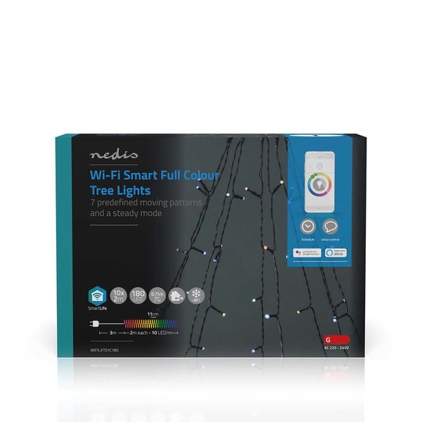 Nedis SmartLife - Kjedelys - LED - 6 LED/m - 5,7 W - Klasse G - RGB-lys - tre - svart - for P/N: PEBX01OG, PESTD01OG