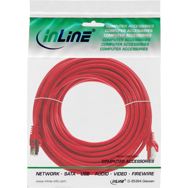 InLine 72555R, 50 m, Cat5e, SF/UTP (S-FTP), Rød