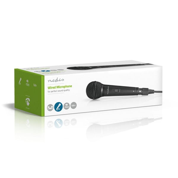 Nedis MPWD25BK, instrumenttimikrofoni, 72 dB, 80 - 13000 Hz, 600 ohm (O), kardioidi, langallinen